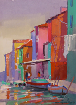 Canal in Burano Canal in Burano